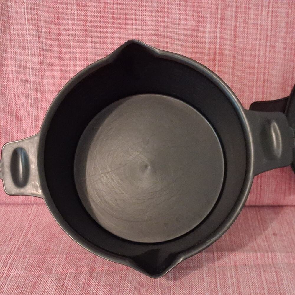 PAMPERED CHEF Microcooker 8 qt Cup 2 MICROWAVE STEAMER STRAINER LID Black - Picture 4 of 11